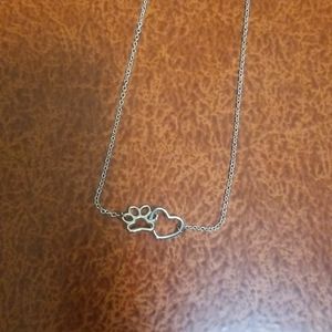 Paw heart necklace